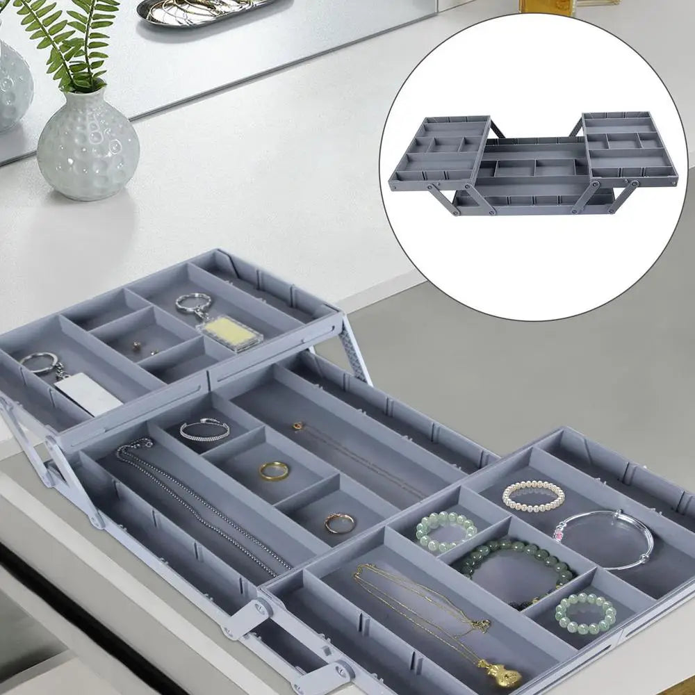 2/3 Tier Adjustable Drawer Organizer Box Trays Make Up Cosmetics Sundries Divider Holder Kitchen Bathroom Closet Jewellery Box