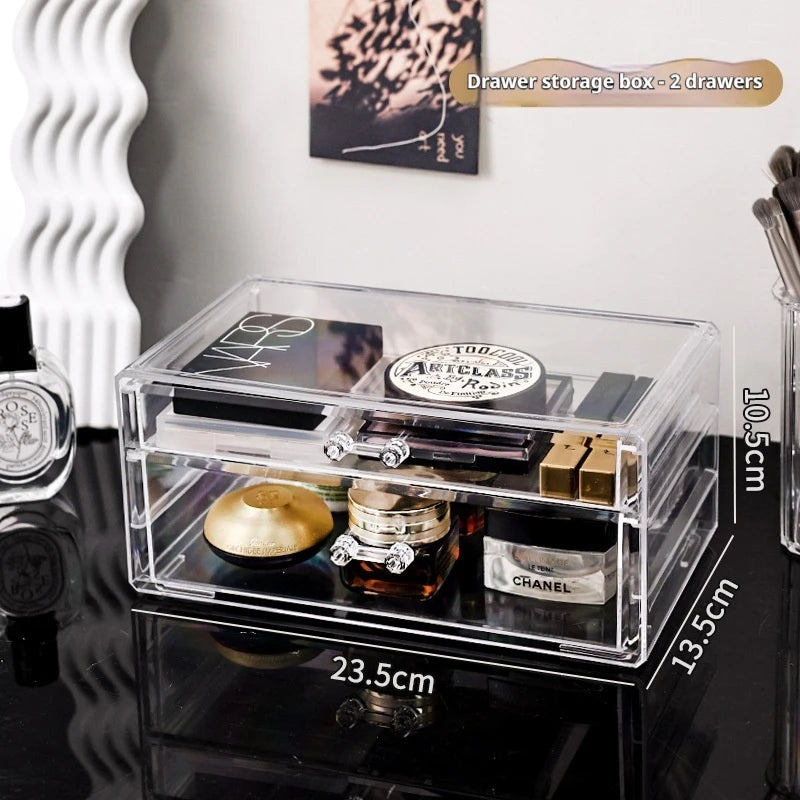 Desktop Drawer Makeup Storage Rack, Acrylic Cosmetics Storage Box, Lipstick Storage Box,  Transparent Jewelry Storage Box