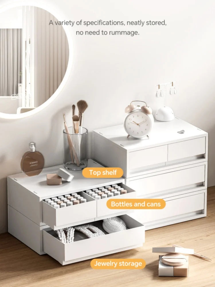 6-Tier Desk Organizer with Drawers Box Office Supplies Jewelry Cosmetics Storage Portable Divider Box Lipstick Skincare Holder