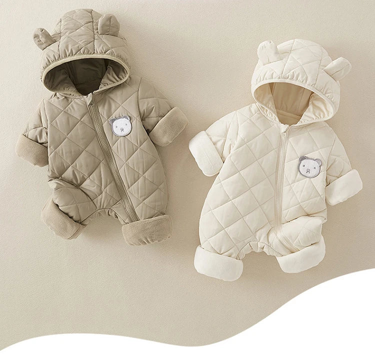 Winter Newborn Clothes Baby Girl Clothes Thickened Baby Jumpsuit Warm Baby Romper Cotton Jacket Romper Boy Overalls Toddler Coat