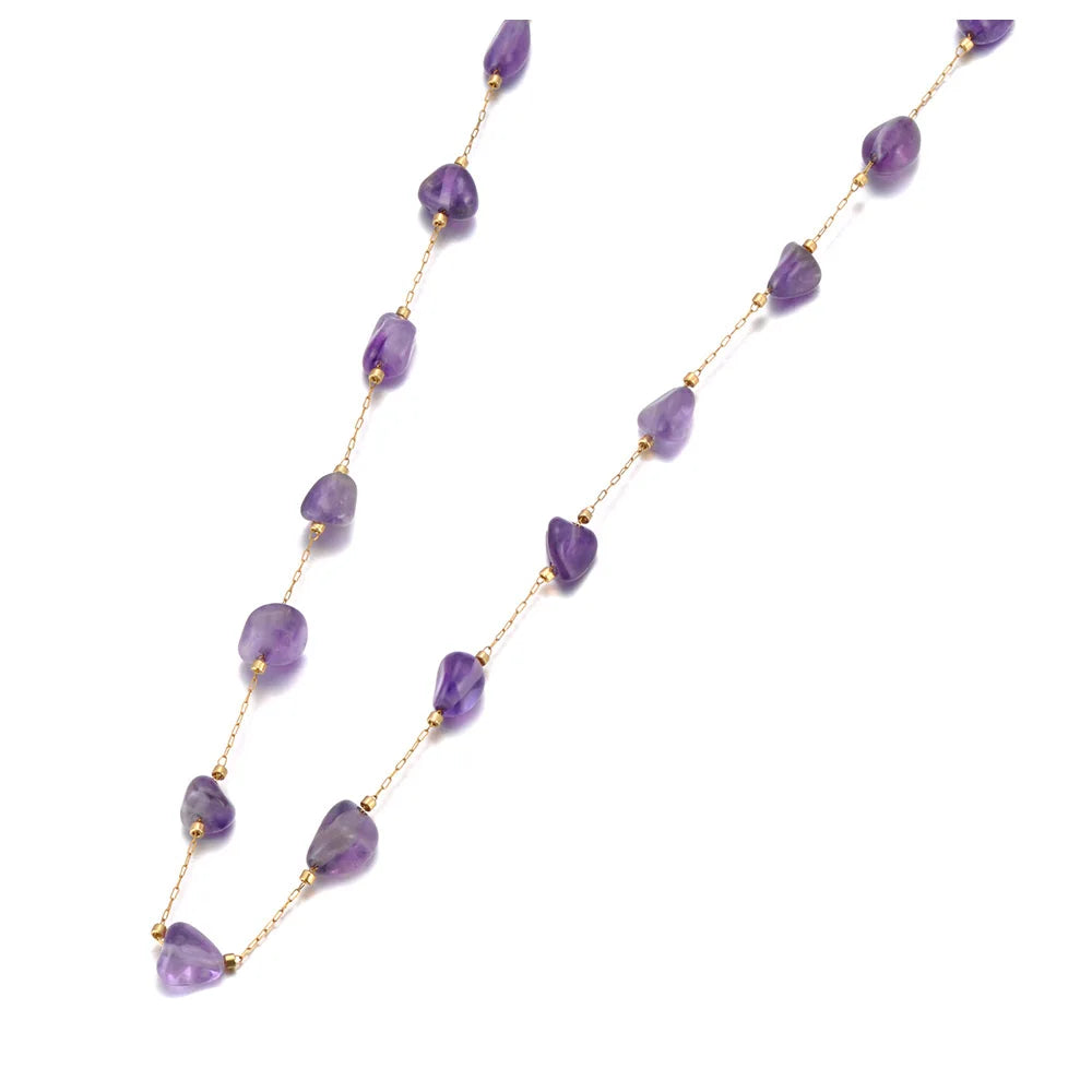 Lokaer Luxury Bling Colorful Cubic Zirconia Chain Necklace for Women CZ Waterproof Stainless Steel Exquisite Jewelry N25087