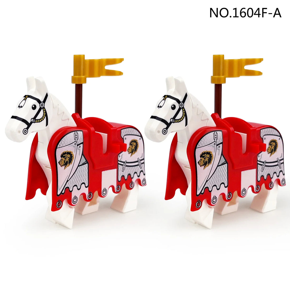 Medieval Military MOC Castle Knight Accessory Building Blocks Warhorse Cape Plush Coat Vest Shield Flag Kit Mini Toy Bricks Gift