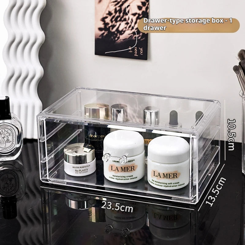 Desktop Drawer Makeup Storage Rack, Acrylic Cosmetics Storage Box, Lipstick Storage Box,  Transparent Jewelry Storage Box