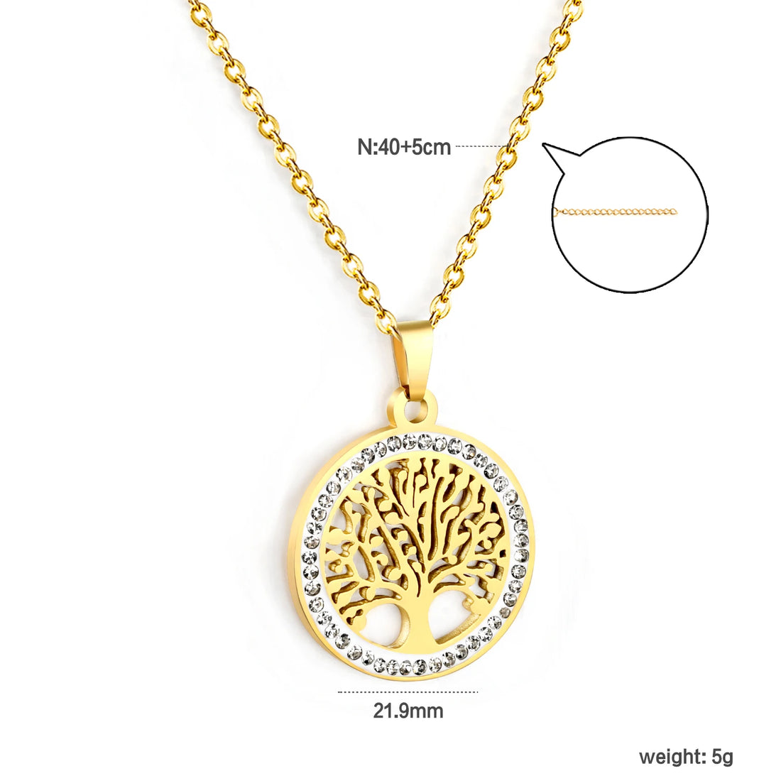 LUXUSTEEL Colorful Water Droplet Women Pendant Necklace Stainless Steel Round Cubic Zirconia Female Chain Necklace Jewelry Gift