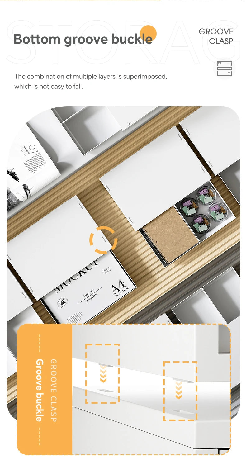 6-Tier Desk Organizer with Drawers Box Office Supplies Jewelry Cosmetics Storage Portable Divider Box Lipstick Skincare Holder