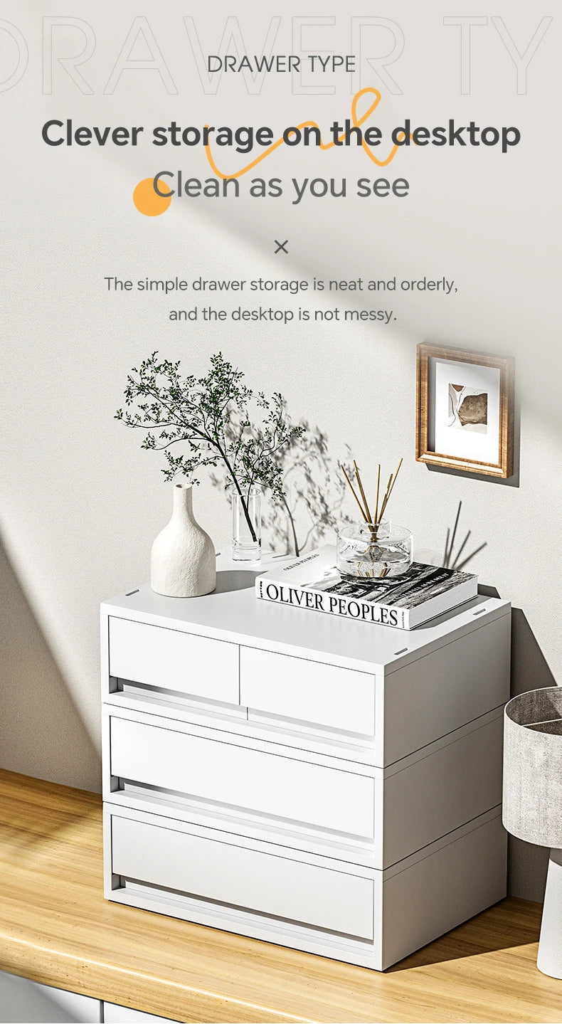 6-Tier Desk Organizer with Drawers Box Office Supplies Jewelry Cosmetics Storage Portable Divider Box Lipstick Skincare Holder