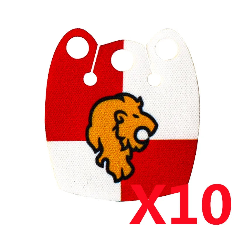 Medieval Military MOC Castle Knight Accessory Building Blocks Warhorse Cape Plush Coat Vest Shield Flag Kit Mini Toy Bricks Gift