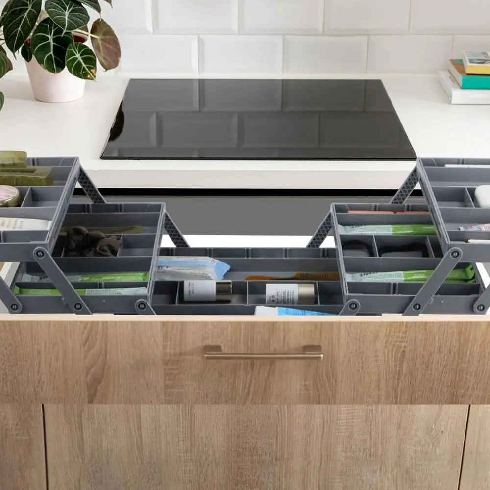 2/3 Tier Adjustable Drawer Organizer Box Trays Make Up Cosmetics Sundries Divider Holder Kitchen Bathroom Closet Jewellery Box