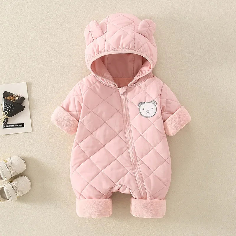 Winter Newborn Clothes Baby Girl Clothes Thickened Baby Jumpsuit Warm Baby Romper Cotton Jacket Romper Boy Overalls Toddler Coat