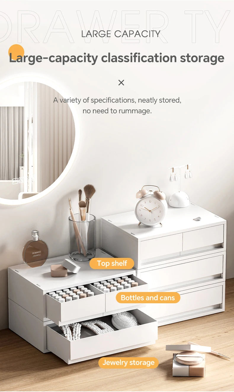 6-Tier Desk Organizer with Drawers Box Office Supplies Jewelry Cosmetics Storage Portable Divider Box Lipstick Skincare Holder