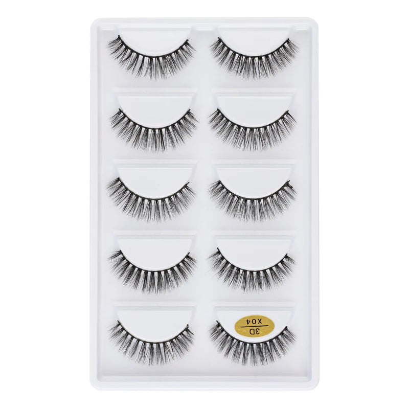 5 Pairs Natural Soft 3D Mink False Eyelashes Handmade Fake Eye Lashes Faux Cils Make Up Beauty Tools Eyelash Extension maquiagem