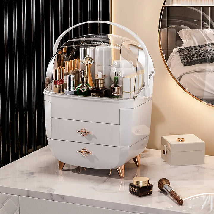 Luxury desktop cosmetics storage box Skin care lipstick perfume jewelry shelf Dust proof transparent cosmetic box