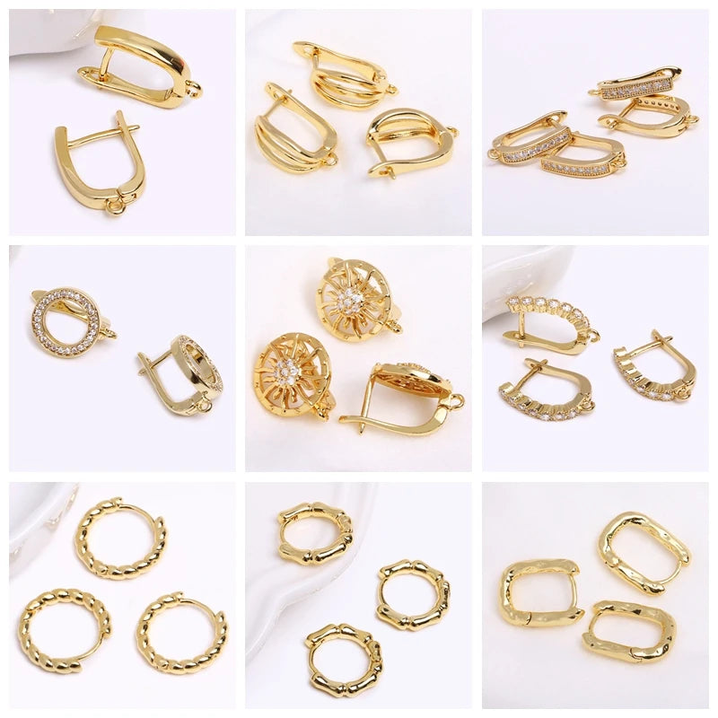 4MM 18K Gold Plated Flower Cup Pearl Pendant Mounting Connectors With Cap And Peg For DIY Jewelry Making Accessories Wholesale