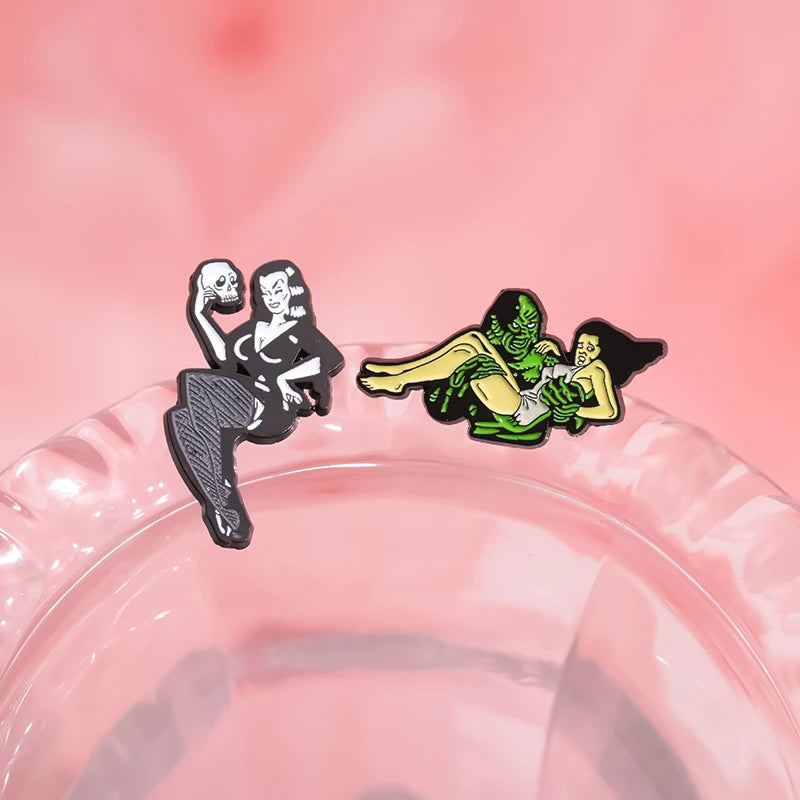 Punk Films Monsters Theme Enamel Pins Custom Horror Movies Girls Monster Badges Lapel Backpack Brooches Jewelry Accessories