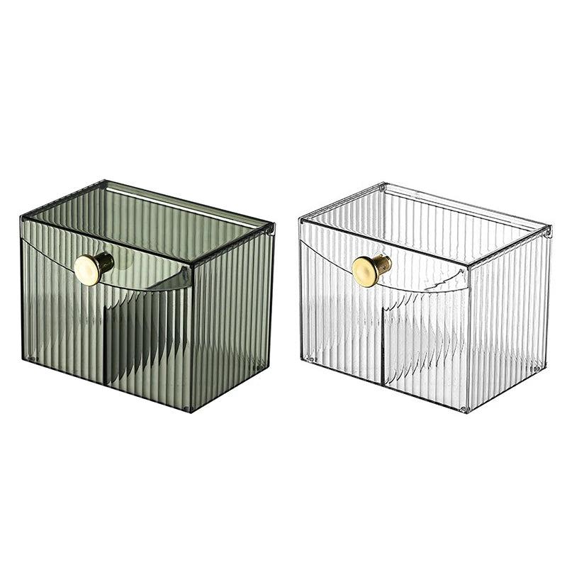 Cotton Swab Storage Box Desktop Dust-Proof Transparent Jewelry Box Makeup Removal Cotton Storage Organizer Lipstick Container