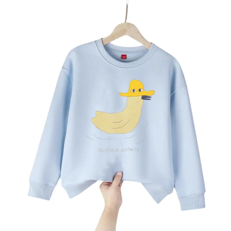 Boys Graphic Sweatshrits 2025 Spring Cotton Tops for Girls Long Sleeve Children Pullovers Cartoon Toddler Outerwear Kids Hoodies