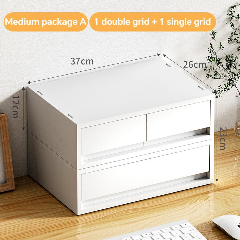 6-Tier Desk Organizer with Drawers Box Office Supplies Jewelry Cosmetics Storage Portable Divider Box Lipstick Skincare Holder