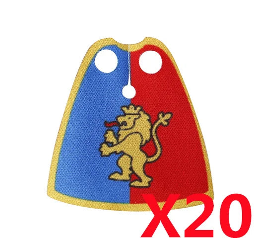 Medieval Military MOC Castle Knight Accessory Building Blocks Warhorse Cape Plush Coat Vest Shield Flag Kit Mini Toy Bricks Gift