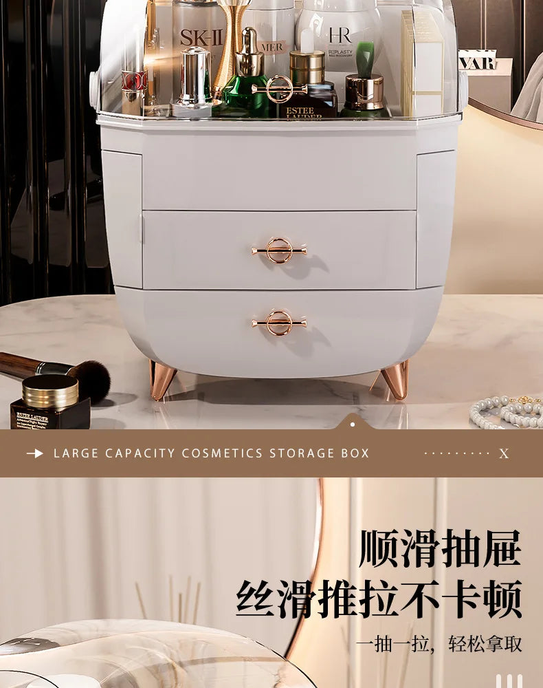 Luxury desktop cosmetics storage box Skin care lipstick perfume jewelry shelf Dust proof transparent cosmetic box
