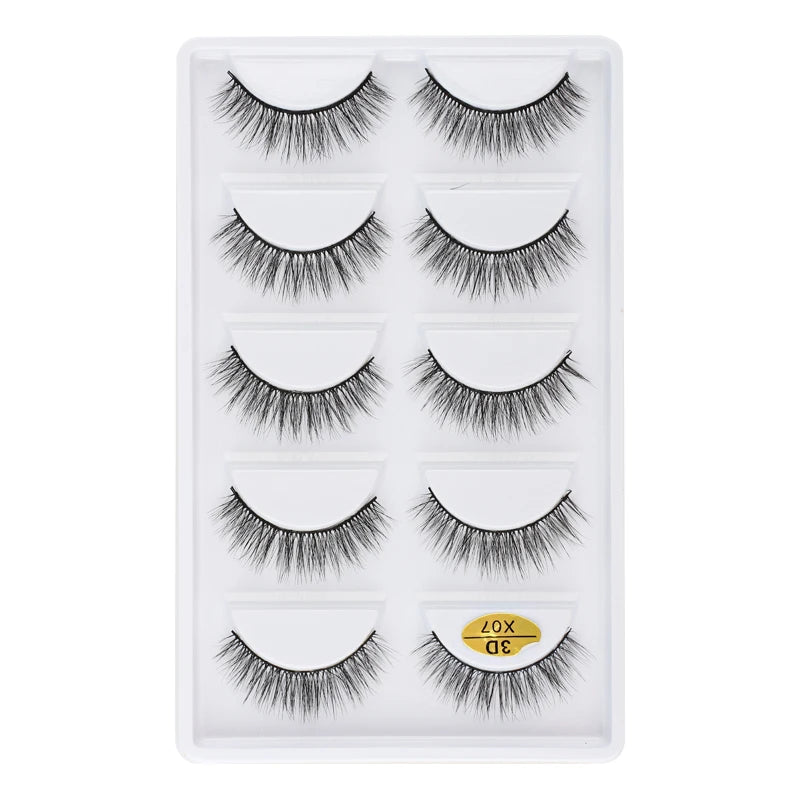 5 Pairs Natural Soft 3D Mink False Eyelashes Handmade Fake Eye Lashes Faux Cils Make Up Beauty Tools Eyelash Extension maquiagem