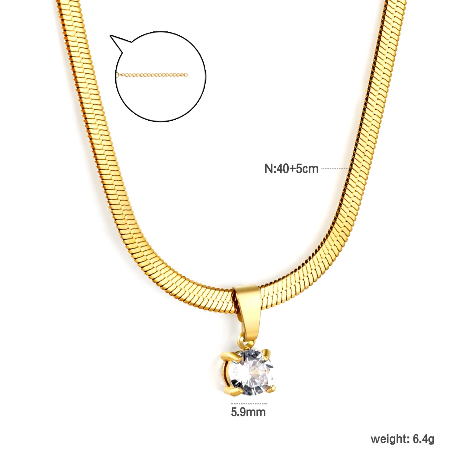 LUXUSTEEL Colorful Water Droplet Women Pendant Necklace Stainless Steel Round Cubic Zirconia Female Chain Necklace Jewelry Gift