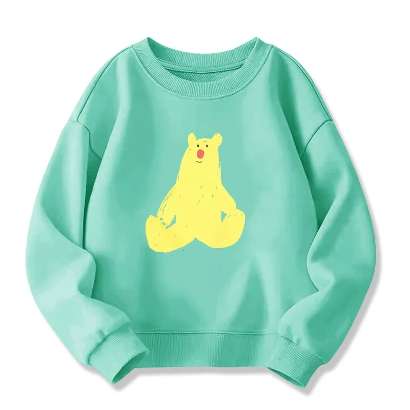 Boys Graphic Sweatshrits 2025 Spring Cotton Tops for Girls Long Sleeve Children Pullovers Cartoon Toddler Outerwear Kids Hoodies
