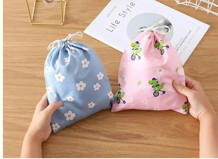 Women Girls Jewelry Lipstick Cosmetic Tote Rope Pouch String Bag Cute Small Large Coin Purse Key Earphone Drawstring Storage Bag