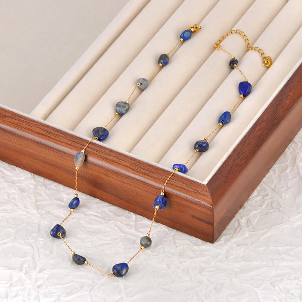 Lokaer Luxury Bling Colorful Cubic Zirconia Chain Necklace for Women CZ Waterproof Stainless Steel Exquisite Jewelry N25087