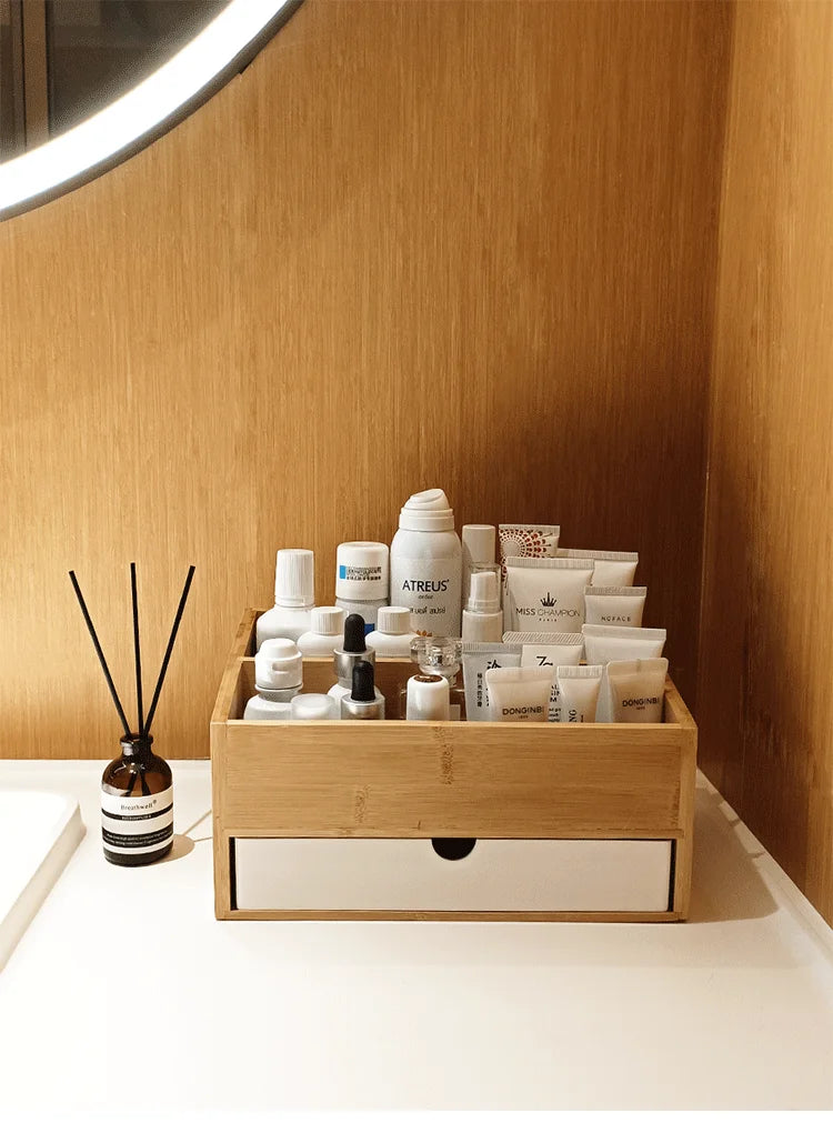 【Zhubai Home】Japanese Desktop Cosmetics Lipstick Jewelry Storage Box Drawer Dressing Table Skin Care Finishing