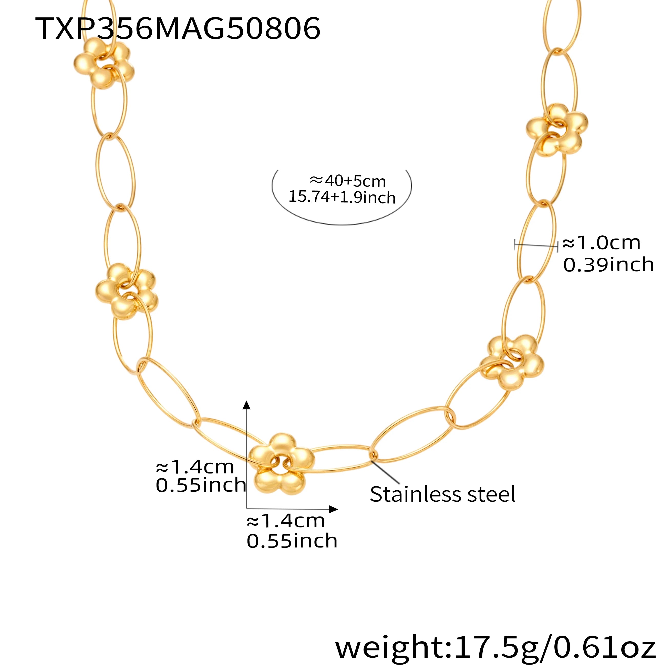 Stainless Steel Chain Necklace Bracelet For Women 18k Gold Plated Waterproof Non Tarnish Women's Bracelets Necklaces Jewelry Set