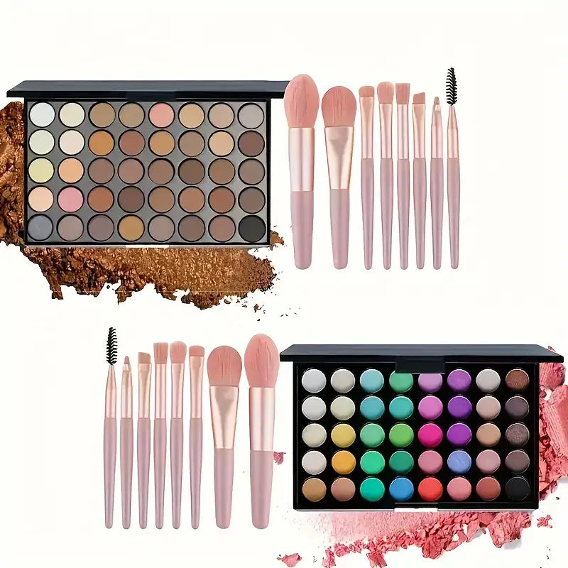 40 Color Eye shadow Palette Make-up for Women with Brushes Nude Eyeshadow Palette Glitter Matte Pigmented Powder Eye Cosmetics