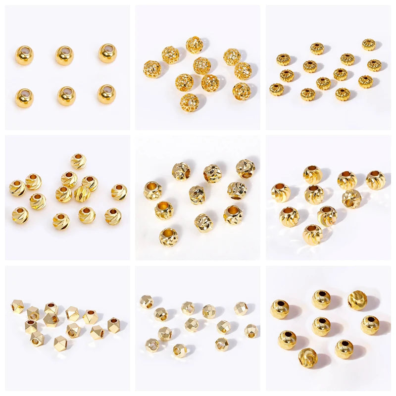 4MM 18K Gold Plated Flower Cup Pearl Pendant Mounting Connectors With Cap And Peg For DIY Jewelry Making Accessories Wholesale
