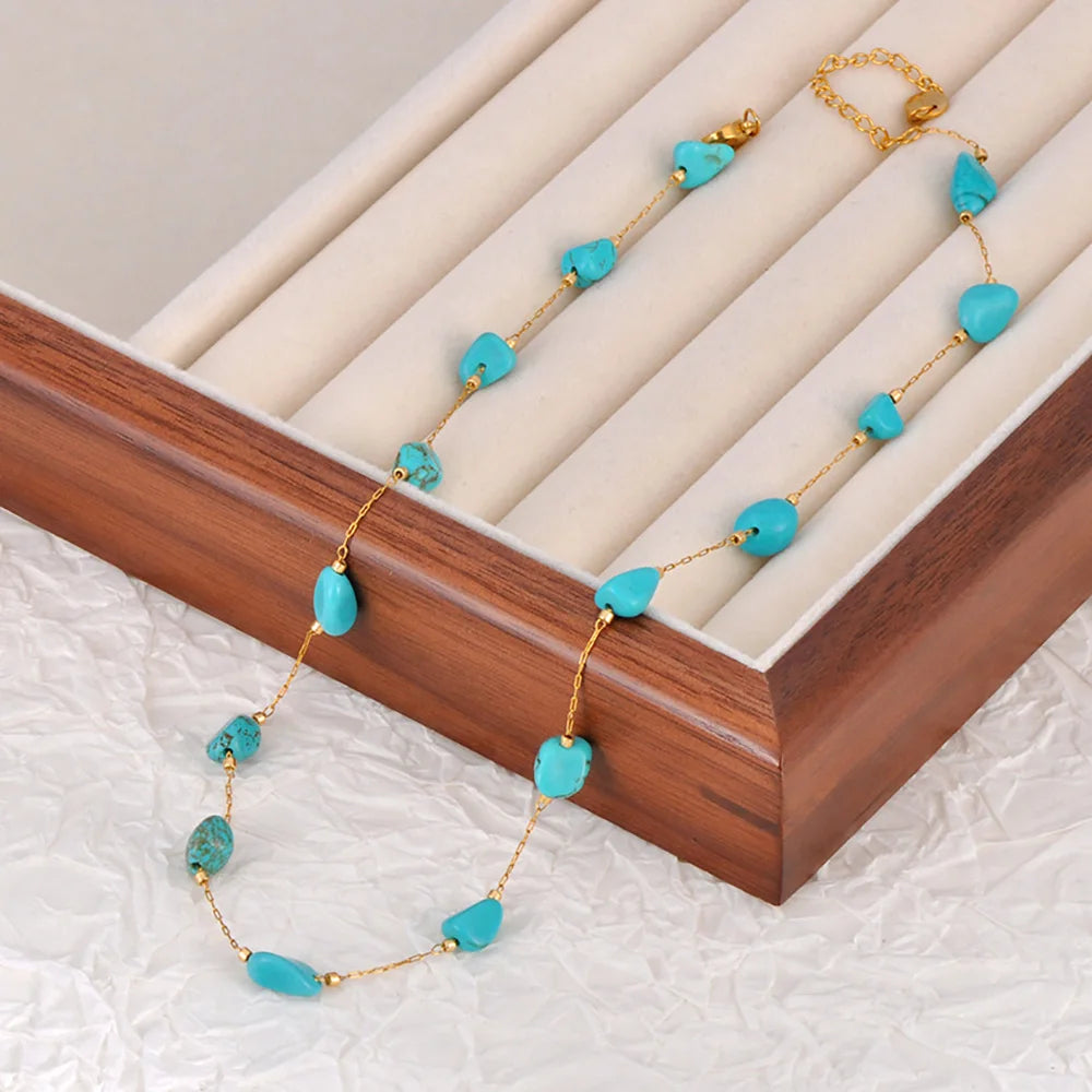 Lokaer Luxury Bling Colorful Cubic Zirconia Chain Necklace for Women CZ Waterproof Stainless Steel Exquisite Jewelry N25087