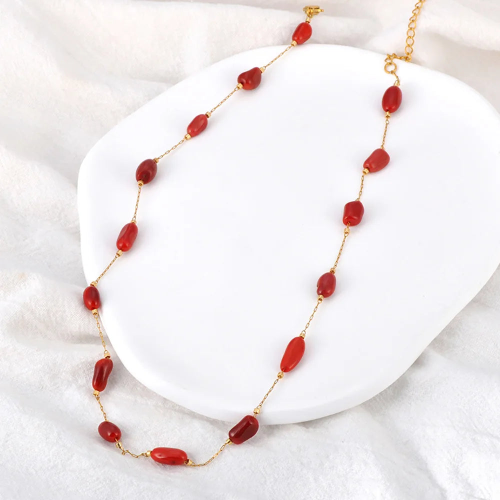 Lokaer Luxury Bling Colorful Cubic Zirconia Chain Necklace for Women CZ Waterproof Stainless Steel Exquisite Jewelry N25087