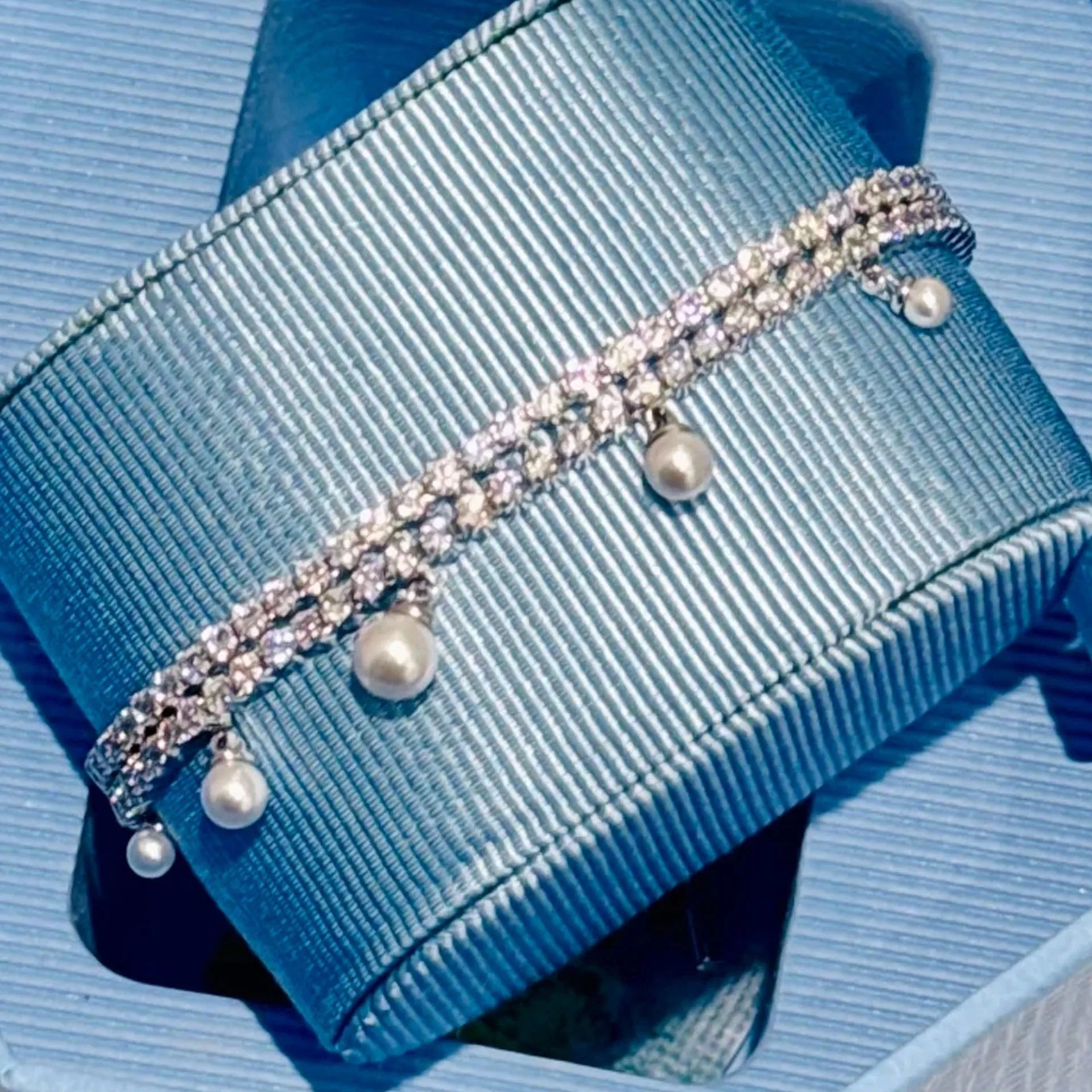 2025 Original Sparkling Crystal with Pearl Fine Jewelry Set Fashion Chain Necklace Earrings Bracelet Ring for Women Wedding Gift