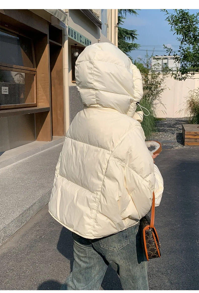 Chic Winter Cotton Coat Cropped Jackets Women Warm Design Parkas Puffer Jacket Bow Tie Streetwear Cold Jacket Winter Clothes