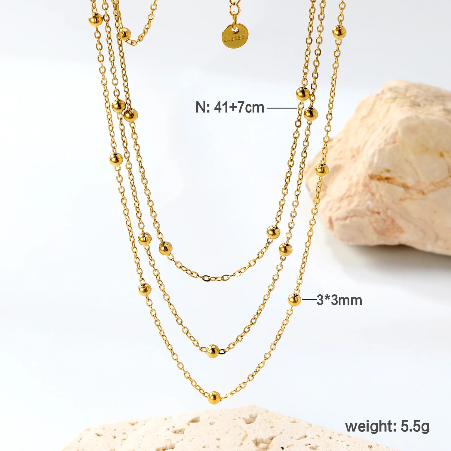 LUXUSTEEL Colorful Water Droplet Women Pendant Necklace Stainless Steel Round Cubic Zirconia Female Chain Necklace Jewelry Gift