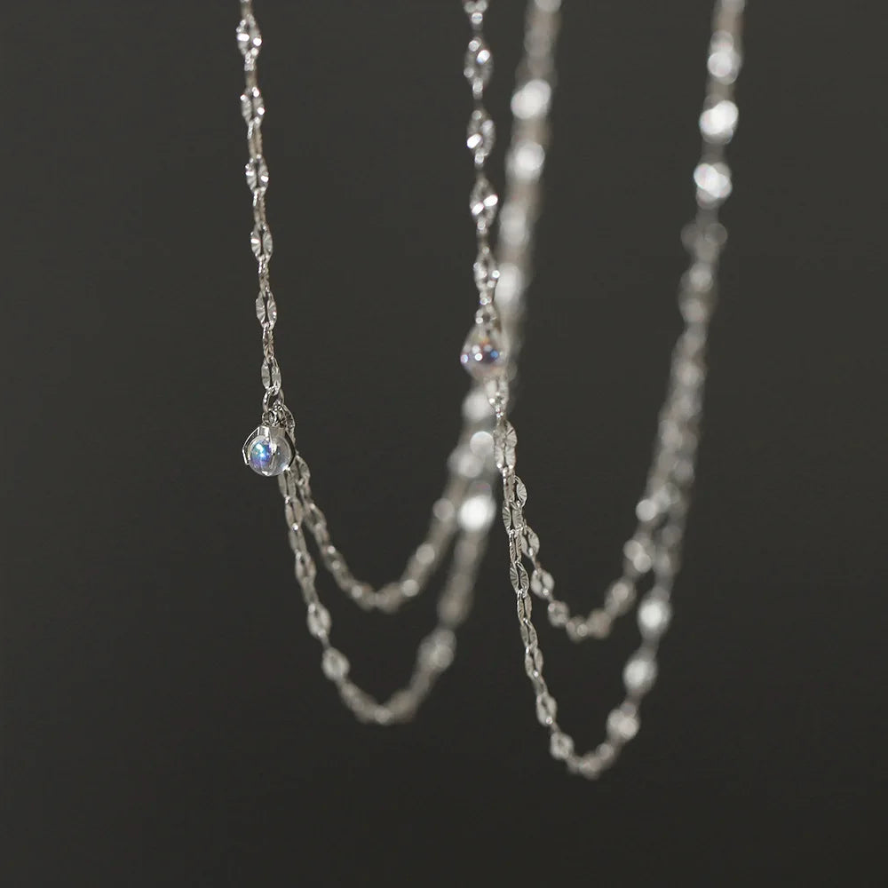 Stainless Steel Chain Necklace Delicate Cubic Zirconia Jewelry Trendy Metal 18 K Plated Golden Collar Necklace Party Gift