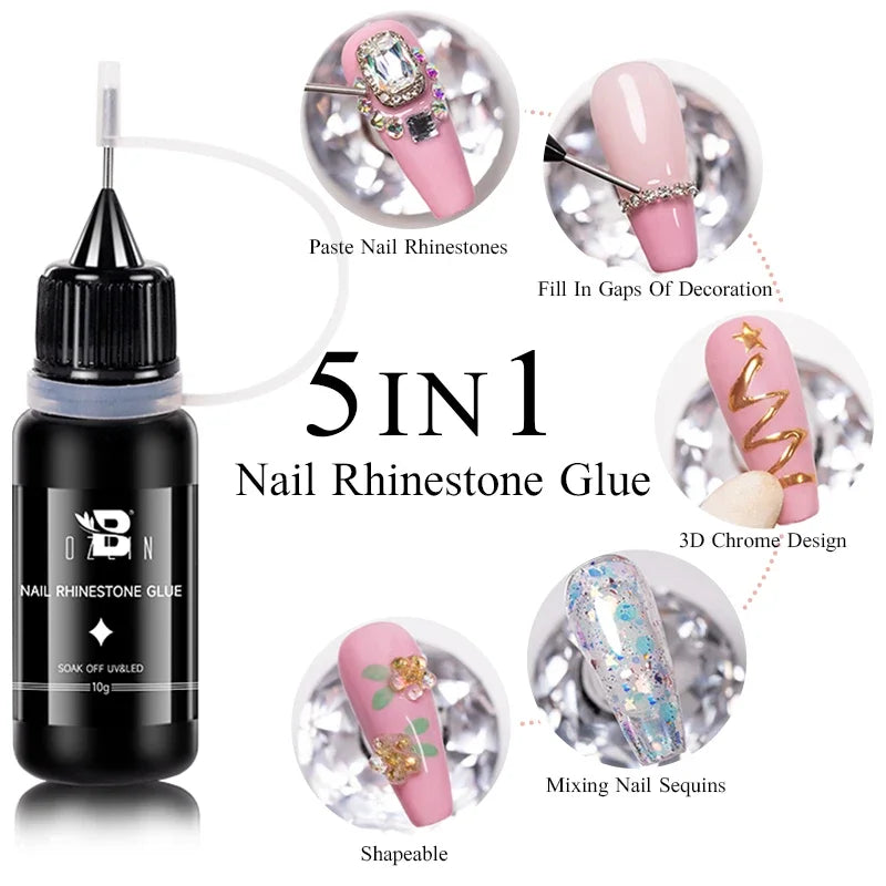 AWStorG 15ml One Step Gel Polish 9 In 1 Diamond Top Coat  Reinforce Long Lasting UV Soak Off Gel Varnish High Light Nail Art