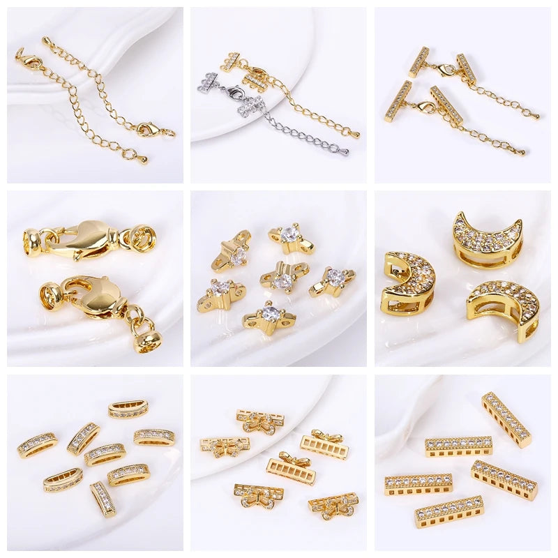 4MM 18K Gold Plated Flower Cup Pearl Pendant Mounting Connectors With Cap And Peg For DIY Jewelry Making Accessories Wholesale