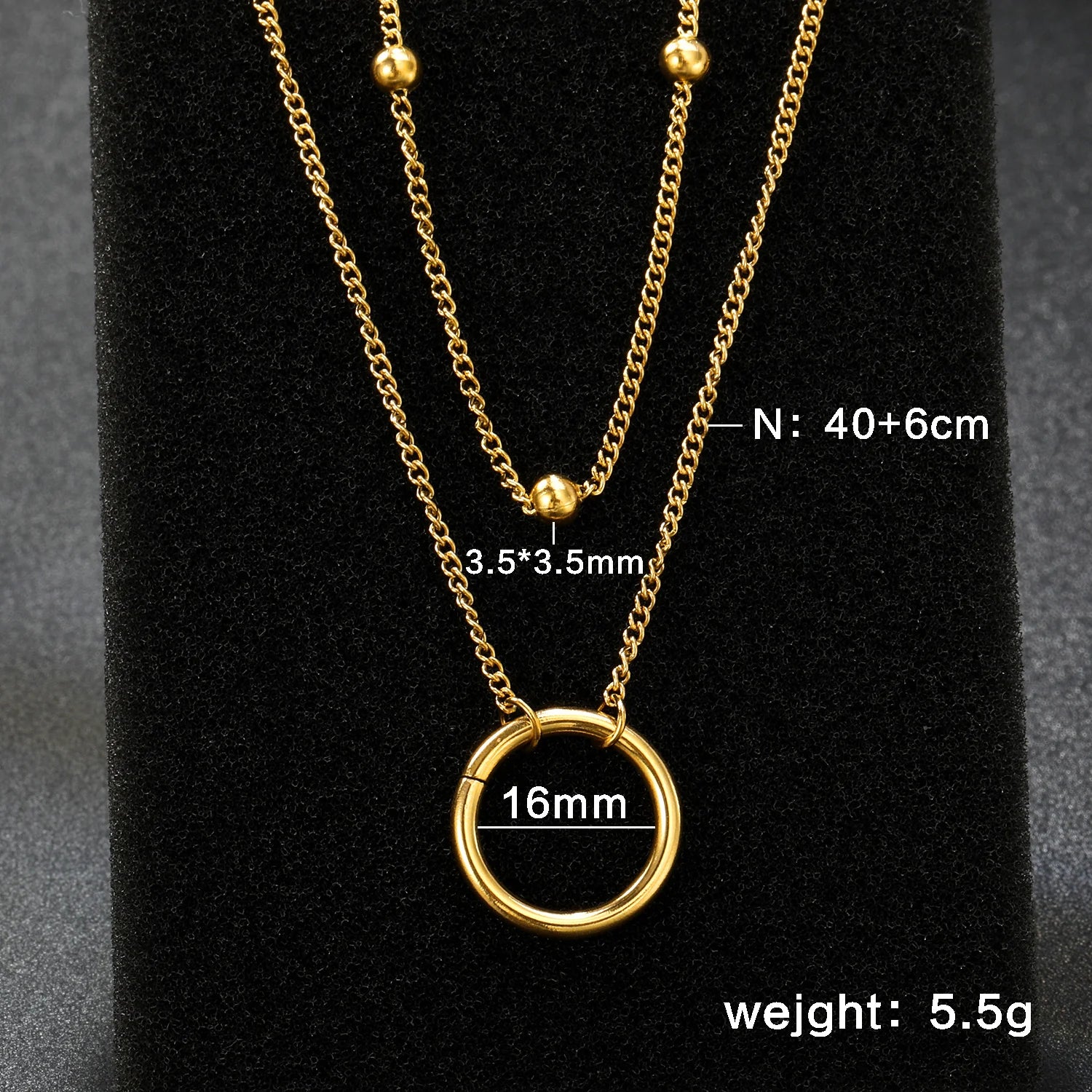 LUXUSTEEL Colorful Water Droplet Women Pendant Necklace Stainless Steel Round Cubic Zirconia Female Chain Necklace Jewelry Gift