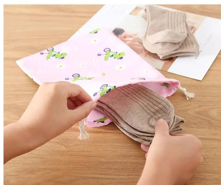 Women Girls Jewelry Lipstick Cosmetic Tote Rope Pouch String Bag Cute Small Large Coin Purse Key Earphone Drawstring Storage Bag