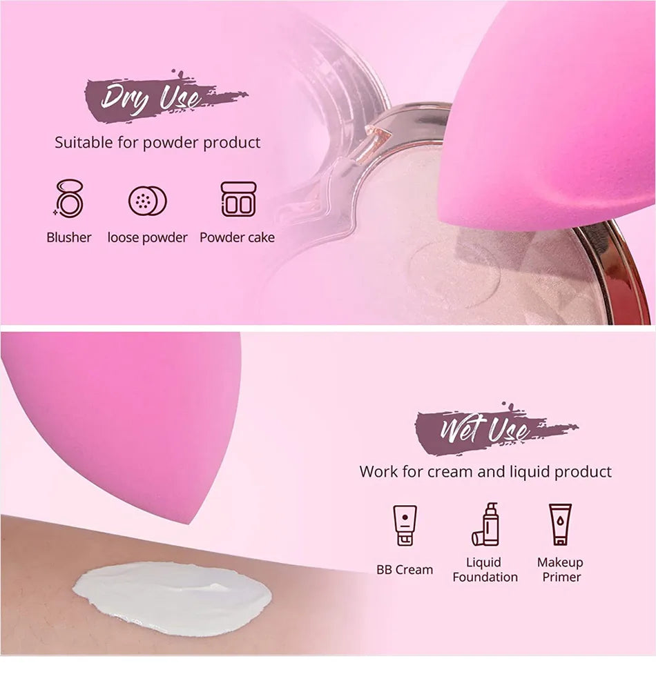 6pcs Mini Makeup Sponge Powder Beauty Sponge Makeup Concealer Liquid Foundation Face Beauty Cosmetic Sponge Make Up Accessories