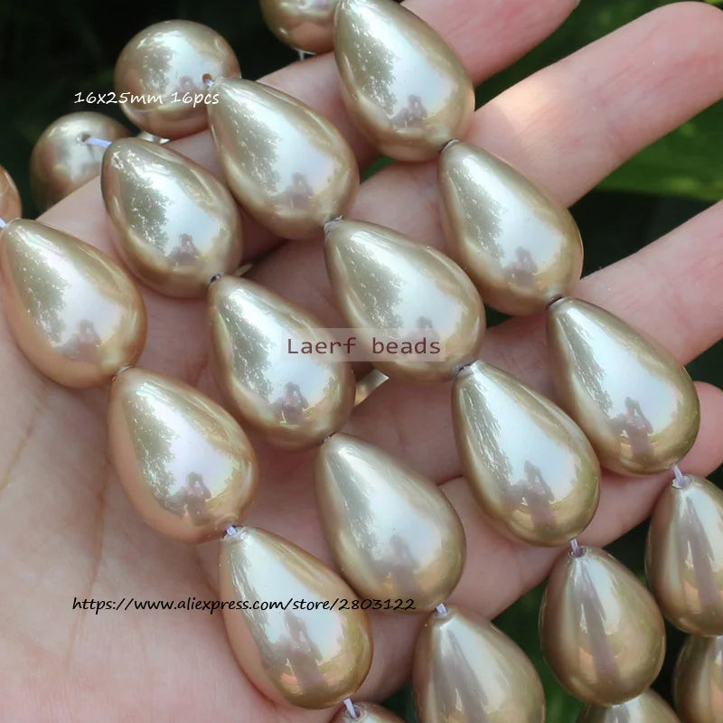 Shell Pearl Oval Water Drop 15inch, Many shapes ,For DIY Jewelry Making ! Necklace ,Bracel