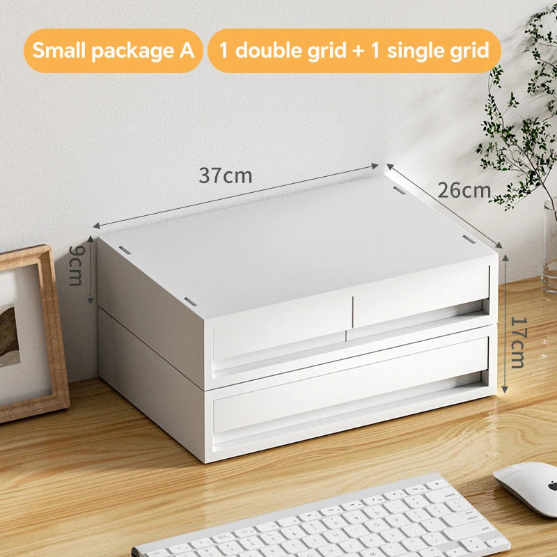 6-Tier Desk Organizer with Drawers Box Office Supplies Jewelry Cosmetics Storage Portable Divider Box Lipstick Skincare Holder