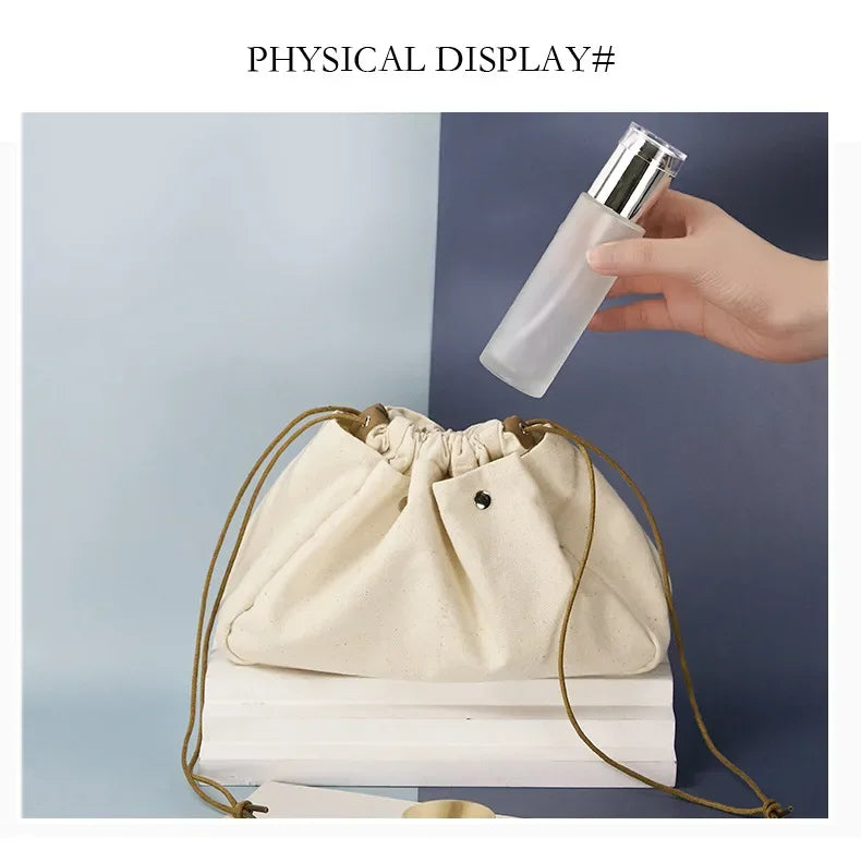 New Drawstring Cosmetic Bags for Women Canvas Organizer Large Capacity Make Up Bag Cotton Travel Storage Bag косметичка Neceser