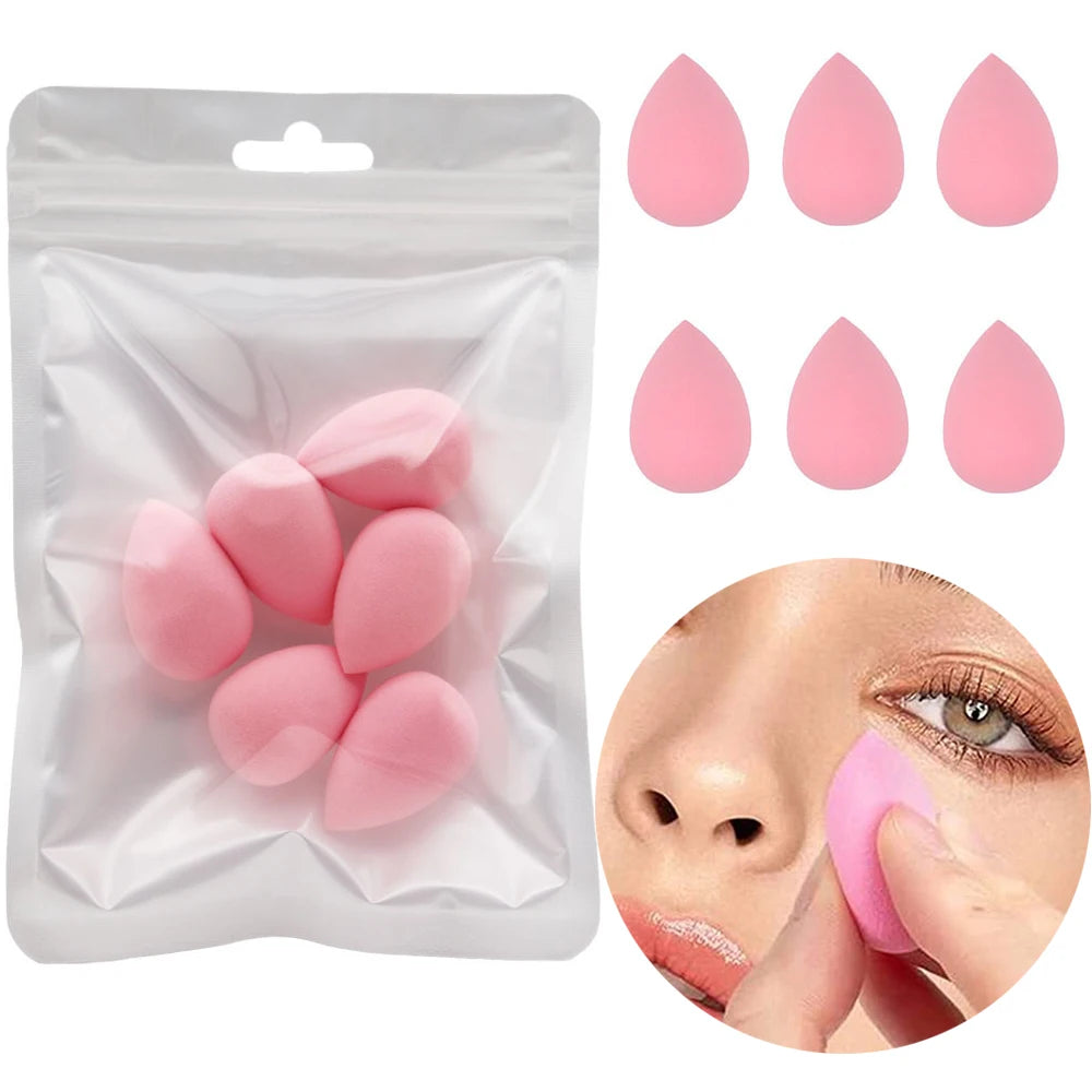 6pcs Mini Makeup Sponge Powder Beauty Sponge Makeup Concealer Liquid Foundation Face Beauty Cosmetic Sponge Make Up Accessories