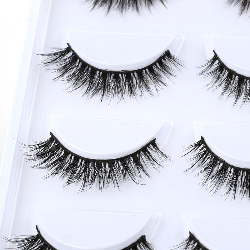 5 Pairs Natural Soft 3D Mink False Eyelashes Handmade Fake Eye Lashes Faux Cils Make Up Beauty Tools Eyelash Extension maquiagem
