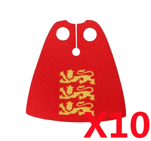 Medieval Military MOC Castle Knight Accessory Building Blocks Warhorse Cape Plush Coat Vest Shield Flag Kit Mini Toy Bricks Gift