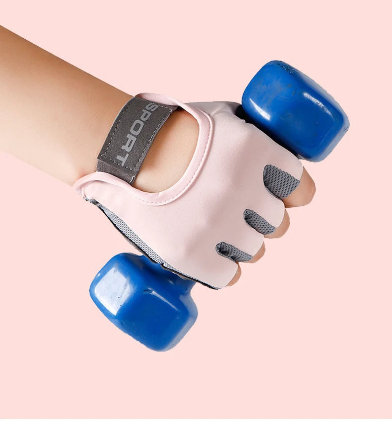 Yoga Fitness Gloves Women Men Cycling Silica Gel Anti-Slip Half Finger Sun Protection Sports Anti-Shock Ice Silk Cool Gloves